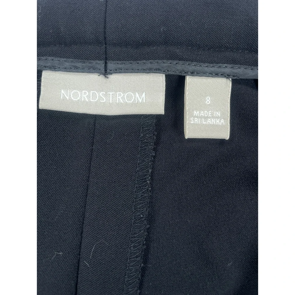 Nordstrom Womens Black Straight Leg Dress Pants Trousers Size 8 Office Casual